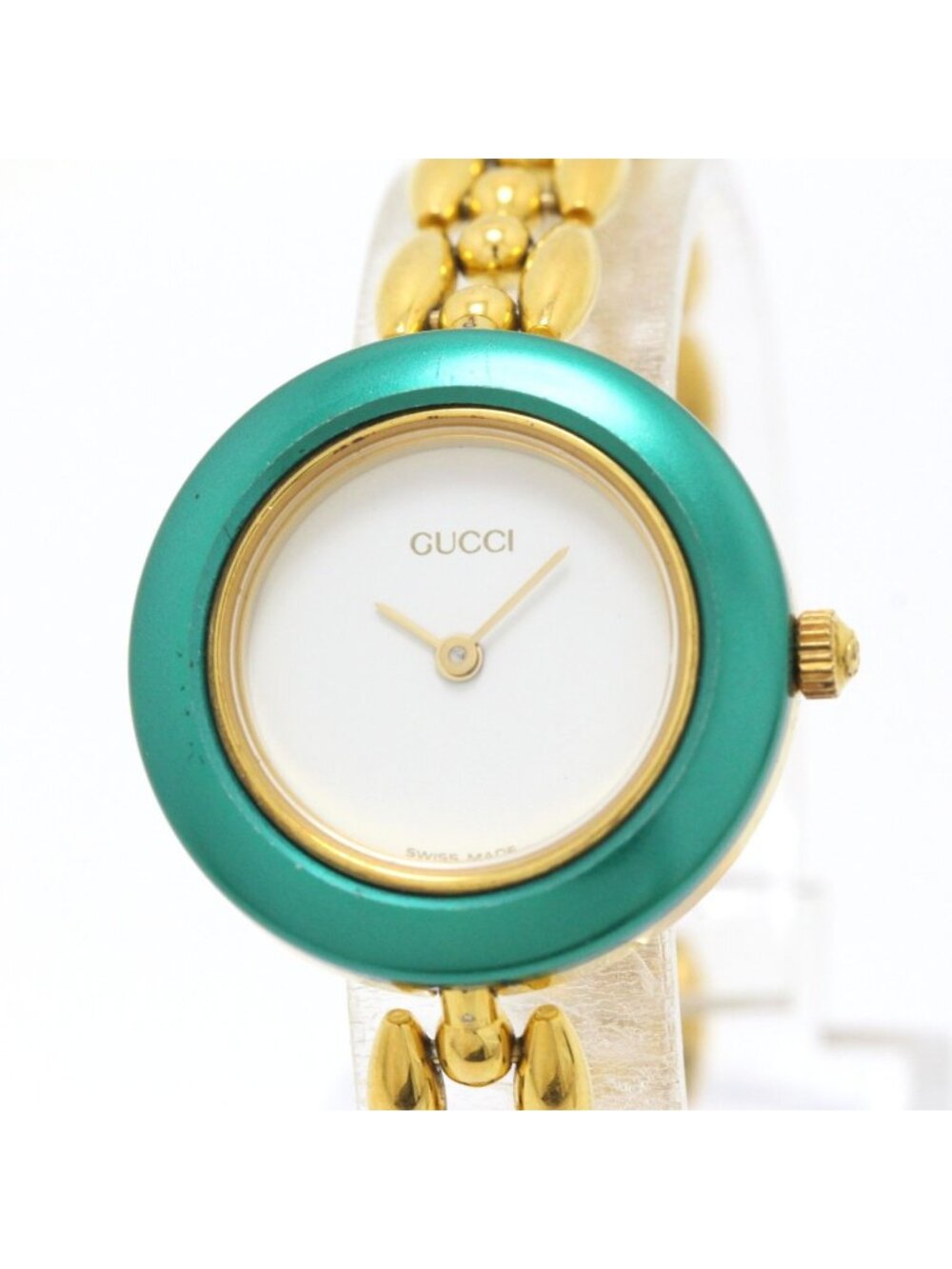 Gucci Change Bezel Watch Chain Bracelet 11/12.2 White Dial Quartz